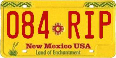 NM license plate 084RIP