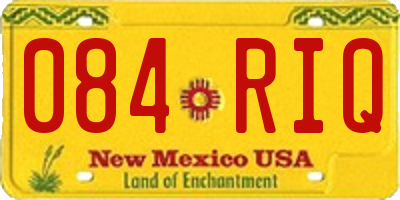 NM license plate 084RIQ