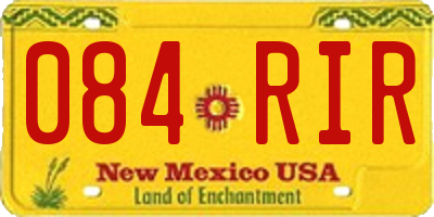 NM license plate 084RIR