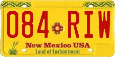 NM license plate 084RIW