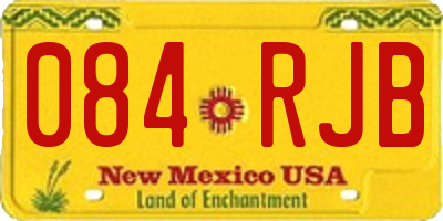 NM license plate 084RJB
