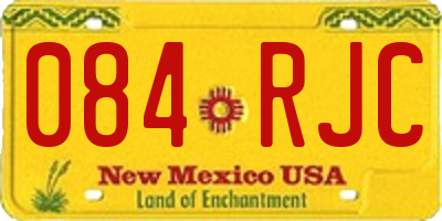 NM license plate 084RJC