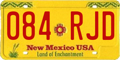 NM license plate 084RJD