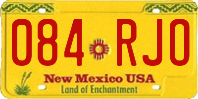 NM license plate 084RJO