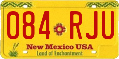 NM license plate 084RJU