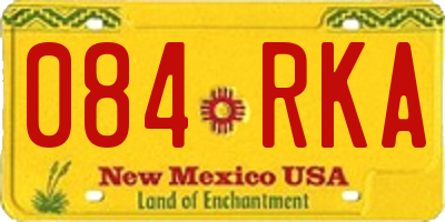 NM license plate 084RKA