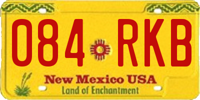 NM license plate 084RKB