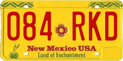 NM license plate 084RKD