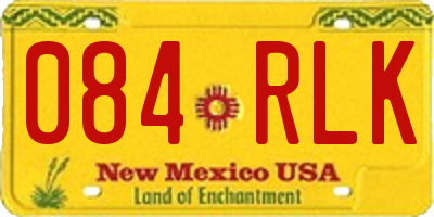 NM license plate 084RLK