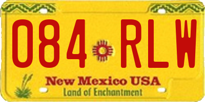 NM license plate 084RLW