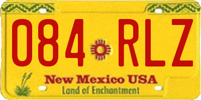 NM license plate 084RLZ