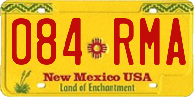 NM license plate 084RMA
