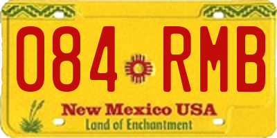 NM license plate 084RMB