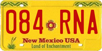 NM license plate 084RNA
