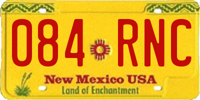 NM license plate 084RNC