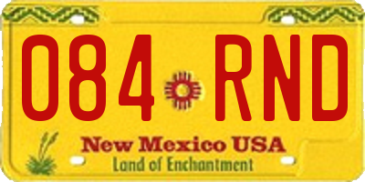 NM license plate 084RND