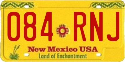 NM license plate 084RNJ