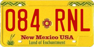 NM license plate 084RNL