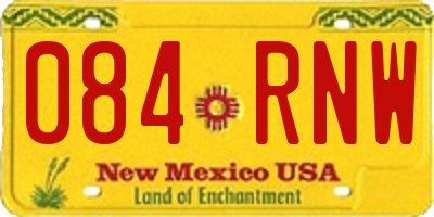 NM license plate 084RNW