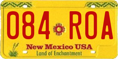 NM license plate 084ROA