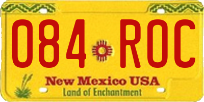 NM license plate 084ROC