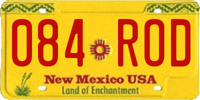 NM license plate 084ROD