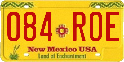NM license plate 084ROE