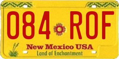 NM license plate 084ROF