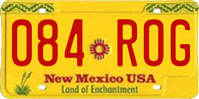 NM license plate 084ROG