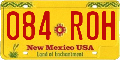 NM license plate 084ROH