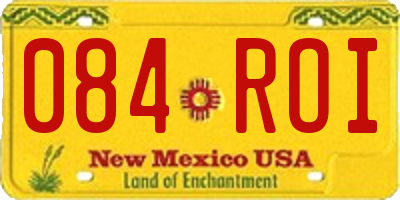 NM license plate 084ROI