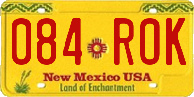 NM license plate 084ROK