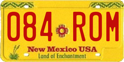NM license plate 084ROM