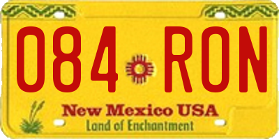NM license plate 084RON