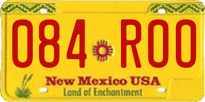 NM license plate 084ROO