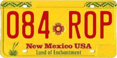 NM license plate 084ROP