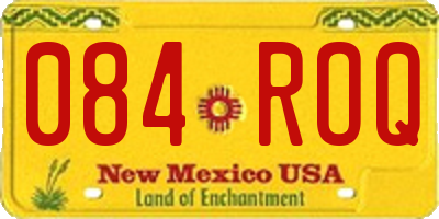 NM license plate 084ROQ