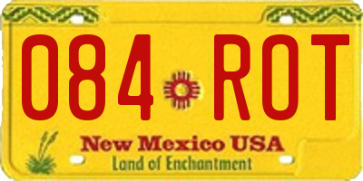 NM license plate 084ROT