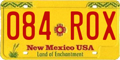 NM license plate 084ROX