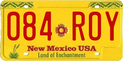 NM license plate 084ROY