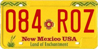 NM license plate 084ROZ