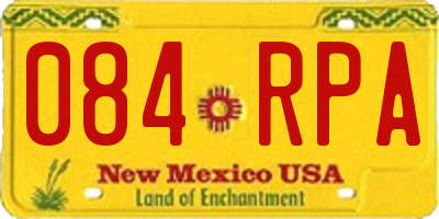 NM license plate 084RPA