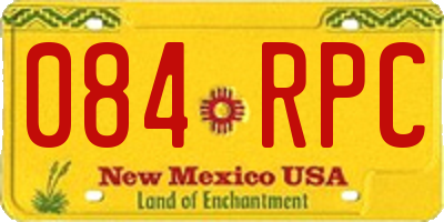 NM license plate 084RPC