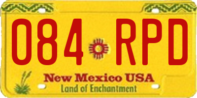 NM license plate 084RPD