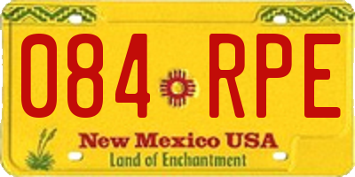 NM license plate 084RPE