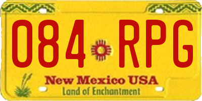 NM license plate 084RPG