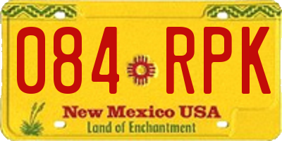 NM license plate 084RPK
