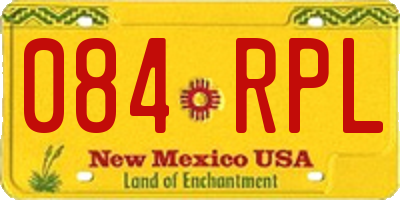 NM license plate 084RPL