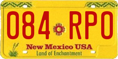 NM license plate 084RPO