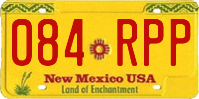 NM license plate 084RPP